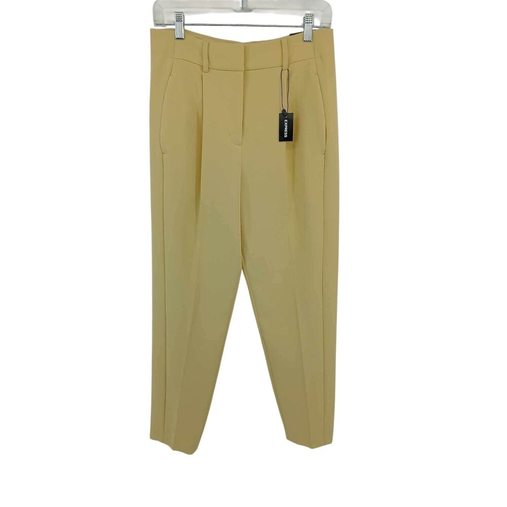 Yellow express pleated tapered trousers (6L)